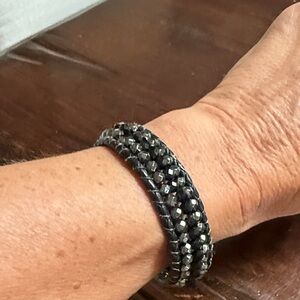Black and Silver Beaded Bracelet